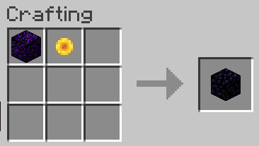 To craft 1 obsidian, combine 1 crying obsidian with 1 flower shapelessly