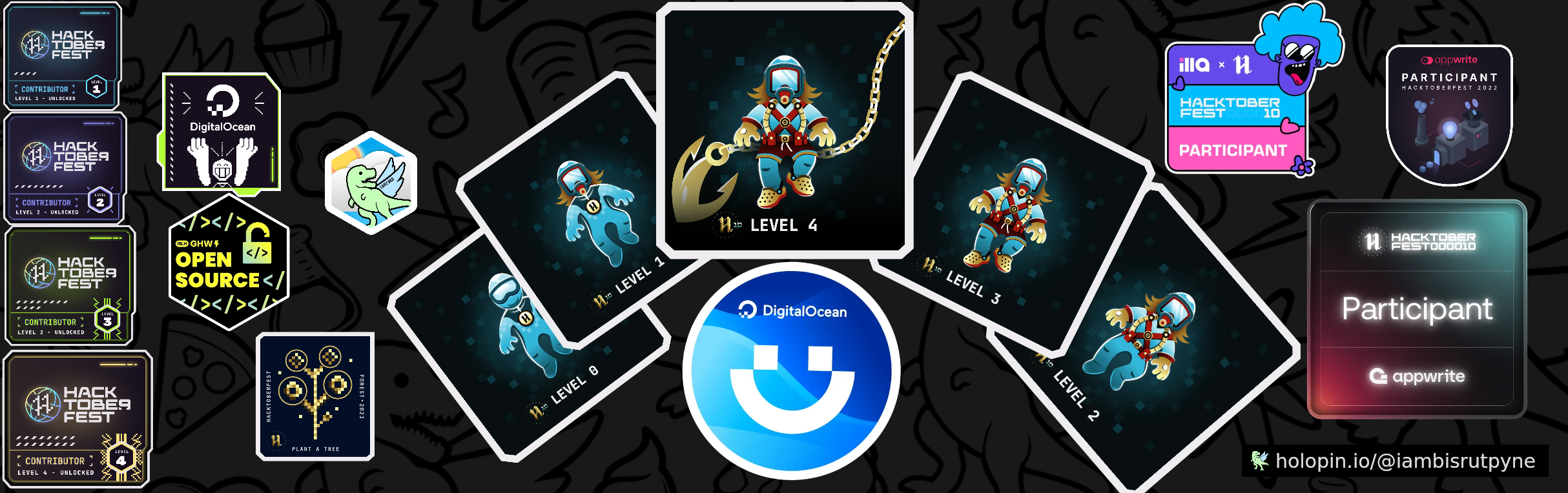 An image of @iambisrutpyne's Holopin badges, which is a link to view their full Holopin profile