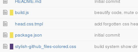 stylish github files colored