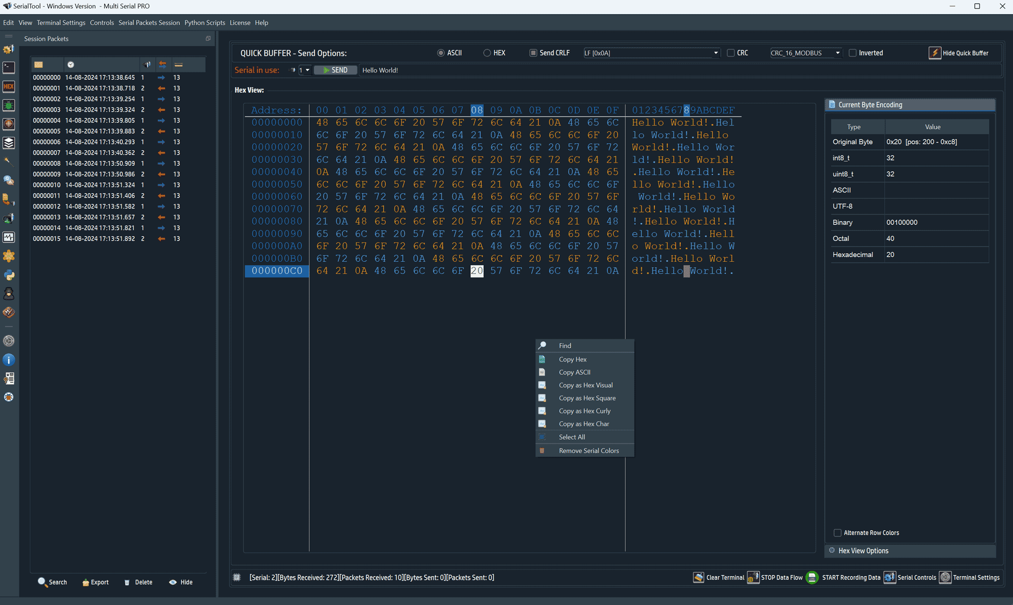 Serial Port HEX Terminal