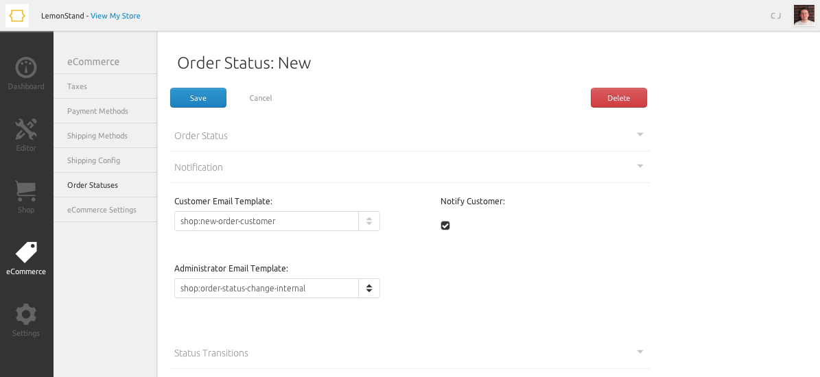 Order Status Notification