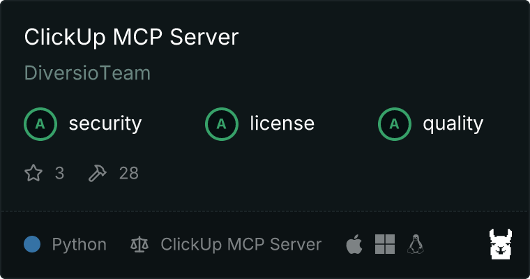 ClickUp Server MCP server