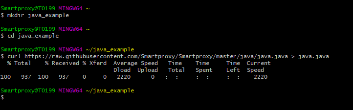 curl smartproxy java code sample