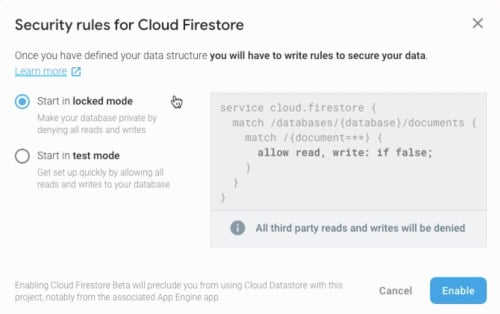 Firestore Lock Mode