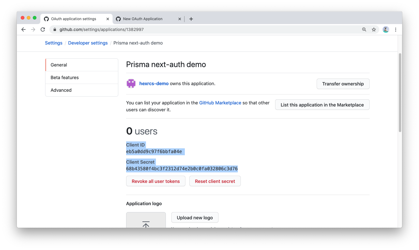 Obtaining OAuth Client ID and Client Secret