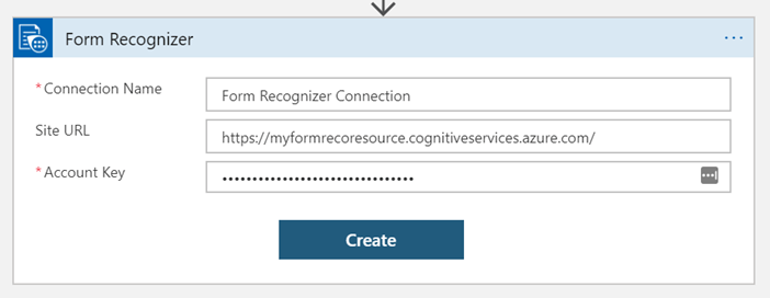 Connection name for Form Recognizer