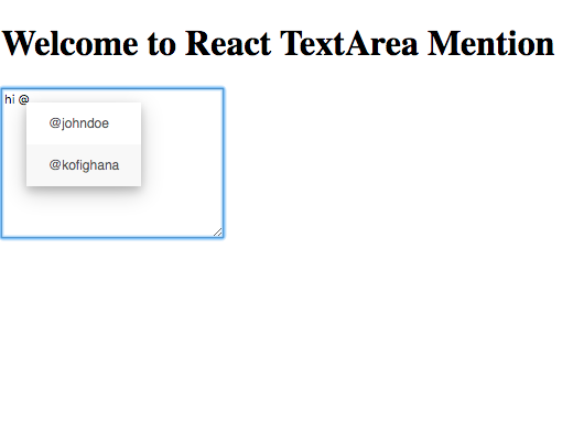 React Textarea Mention