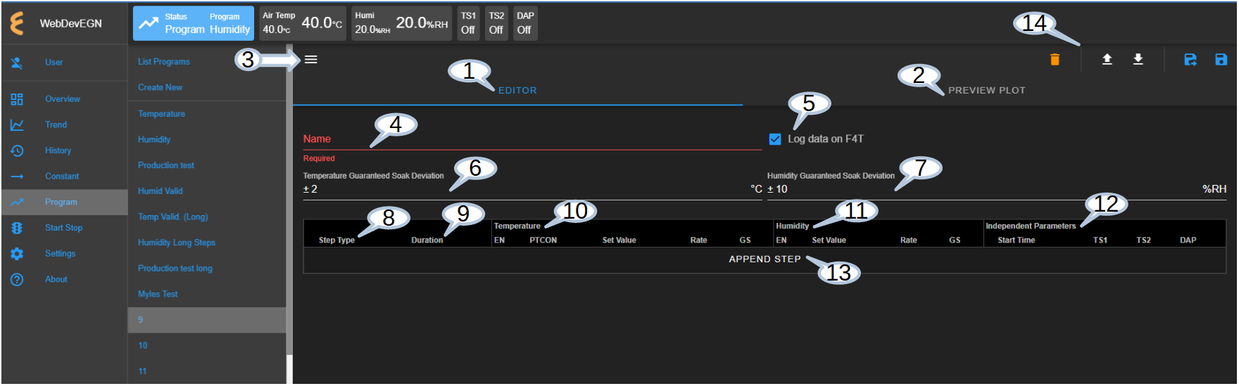 The structure and UI of the Programming Editor