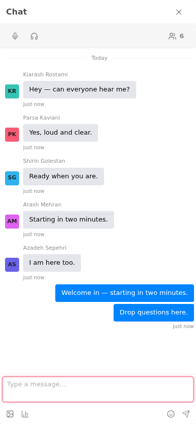 Bedrud meeting chat on phone