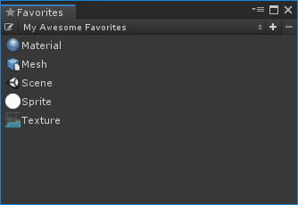 Favorites Panel for Unity3D