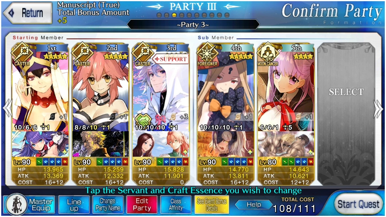 Battle Configs - Servant Position in FGO 