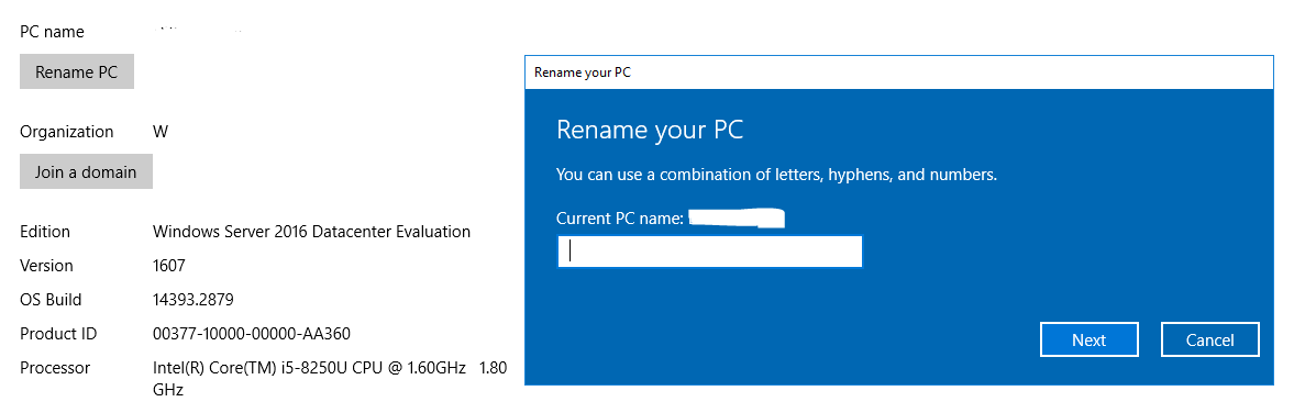 Rename virtual machine