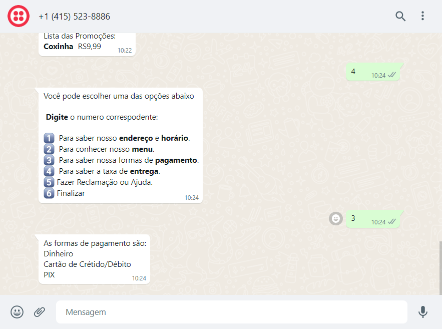 Fluxo de Conversação