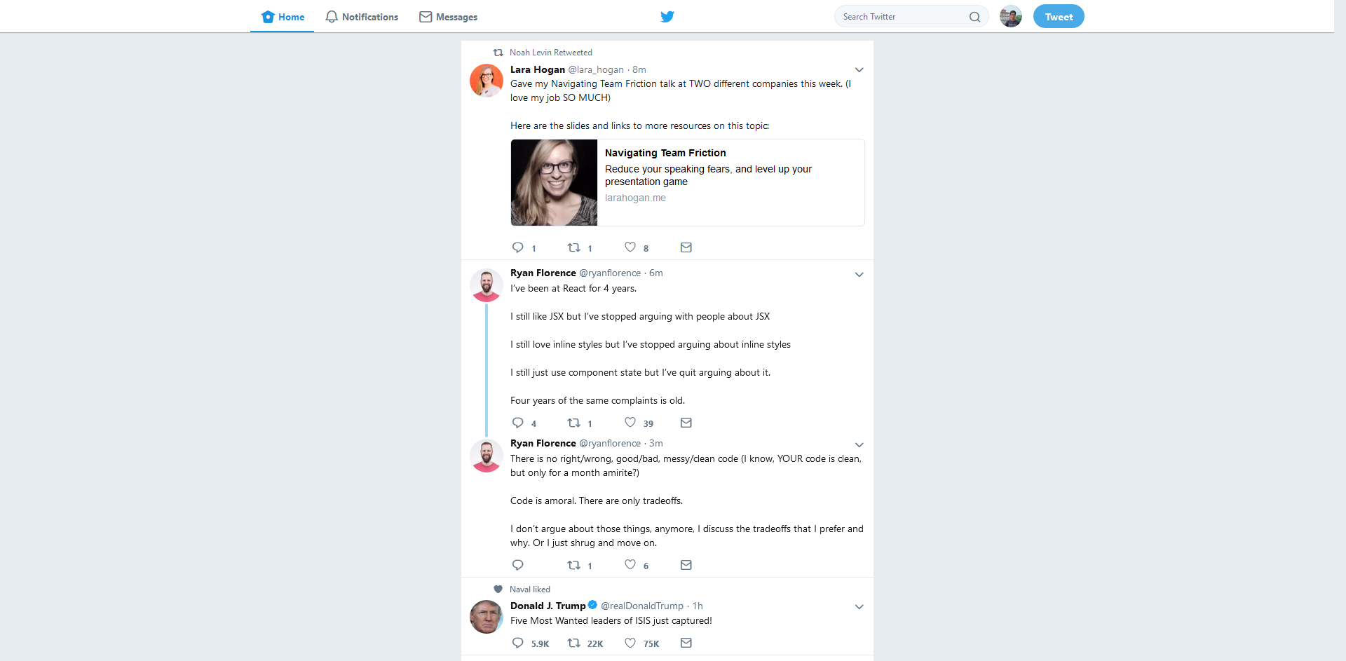 Modified Twitter Homepage