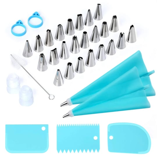 34pcs-piping-bags-and-tips-set-bake-cake-decorating-kit-with-24-stainless-steel-tips-2-reusable-sili-1