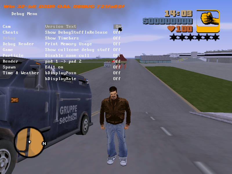 Debug Menu