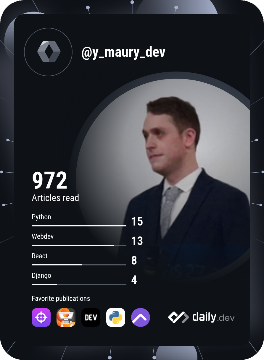 Yohan Maury's Dev Card