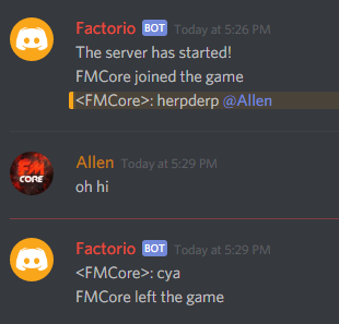 in-game chat being sent to discord, notice how you can mention discord members