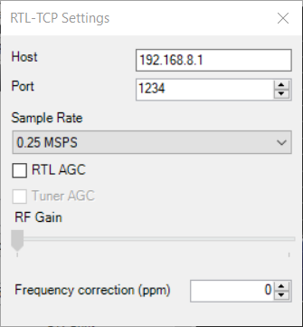 SDR# Source Configuration