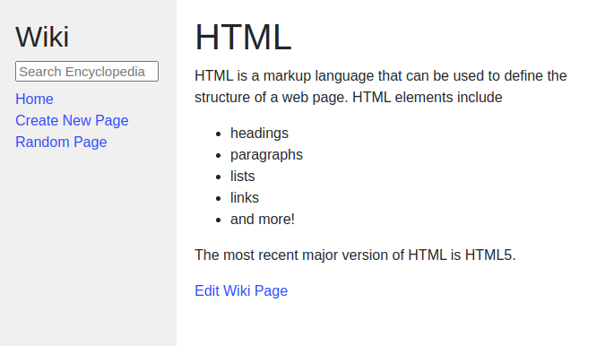 Wiki HTML Page