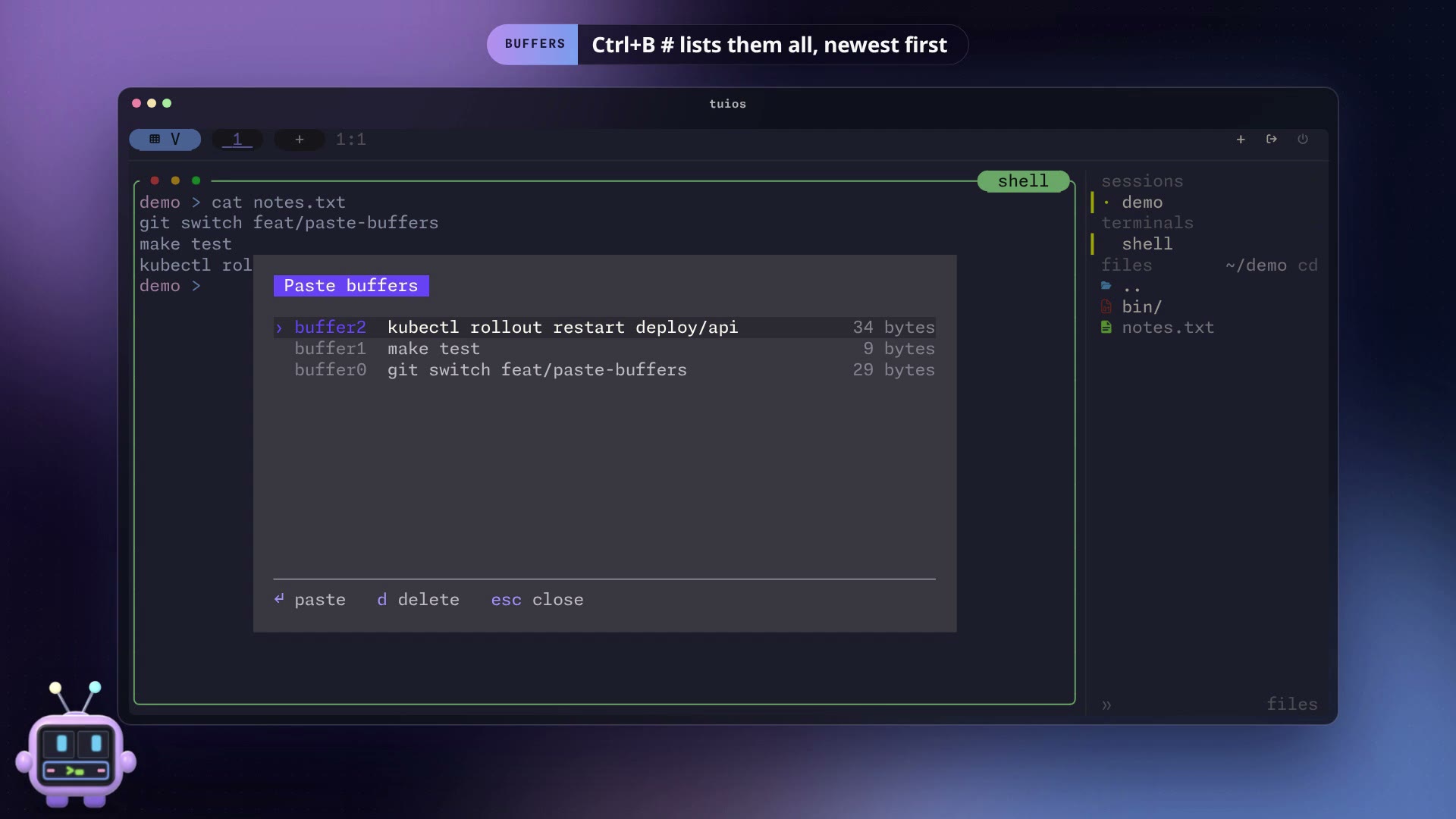 Paste buffers