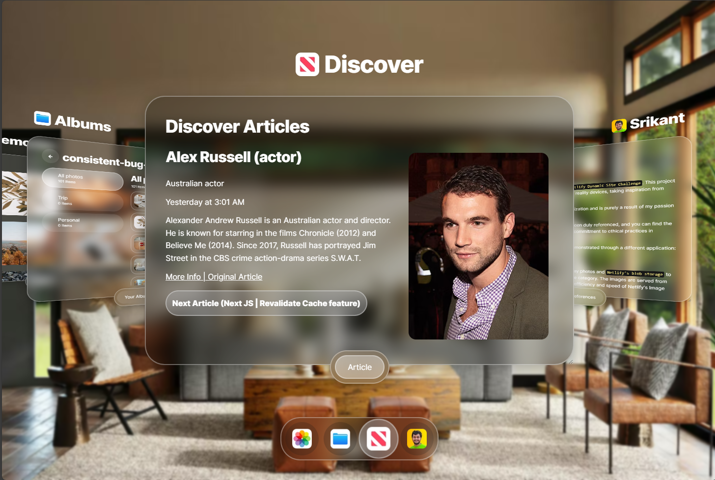 screenshot of discover app