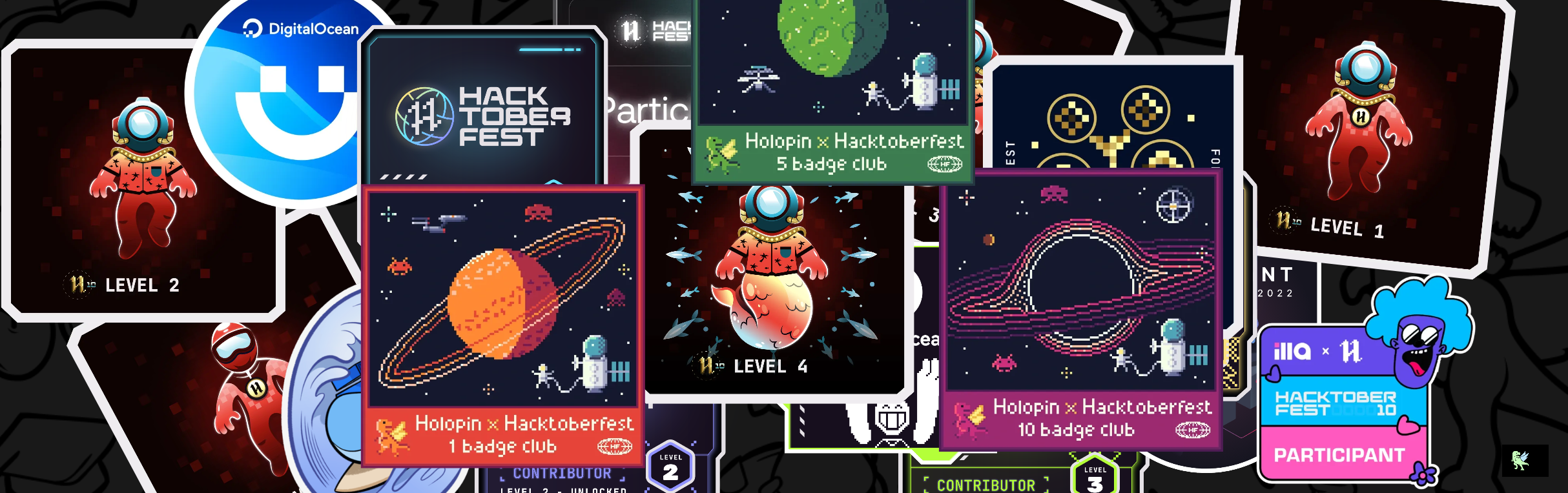 An image of @pungrumpy's Holopin badges, which is a link to view their full Holopin profile
