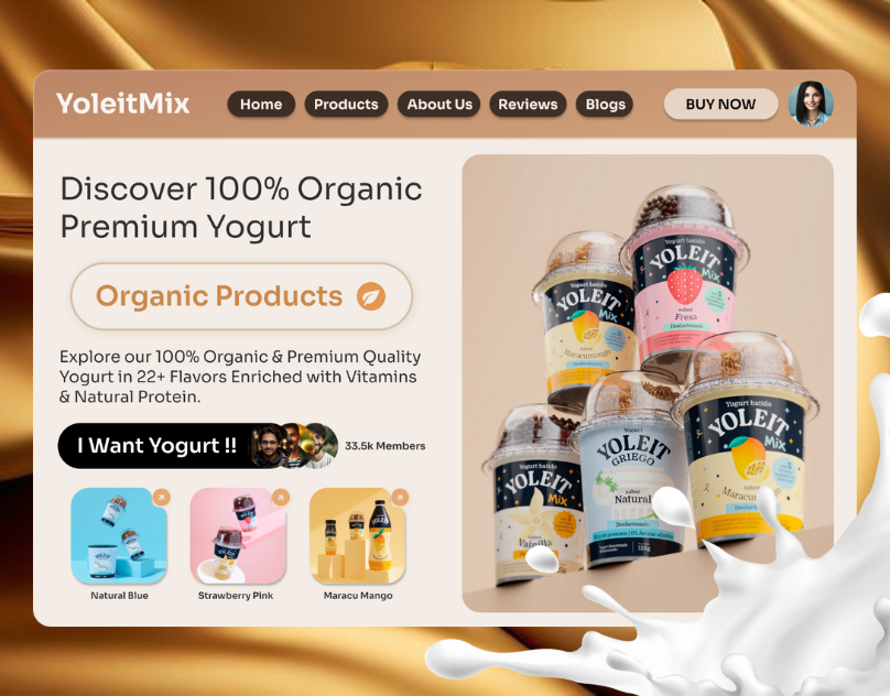 Organic Food Product Page Modern UI Web Design