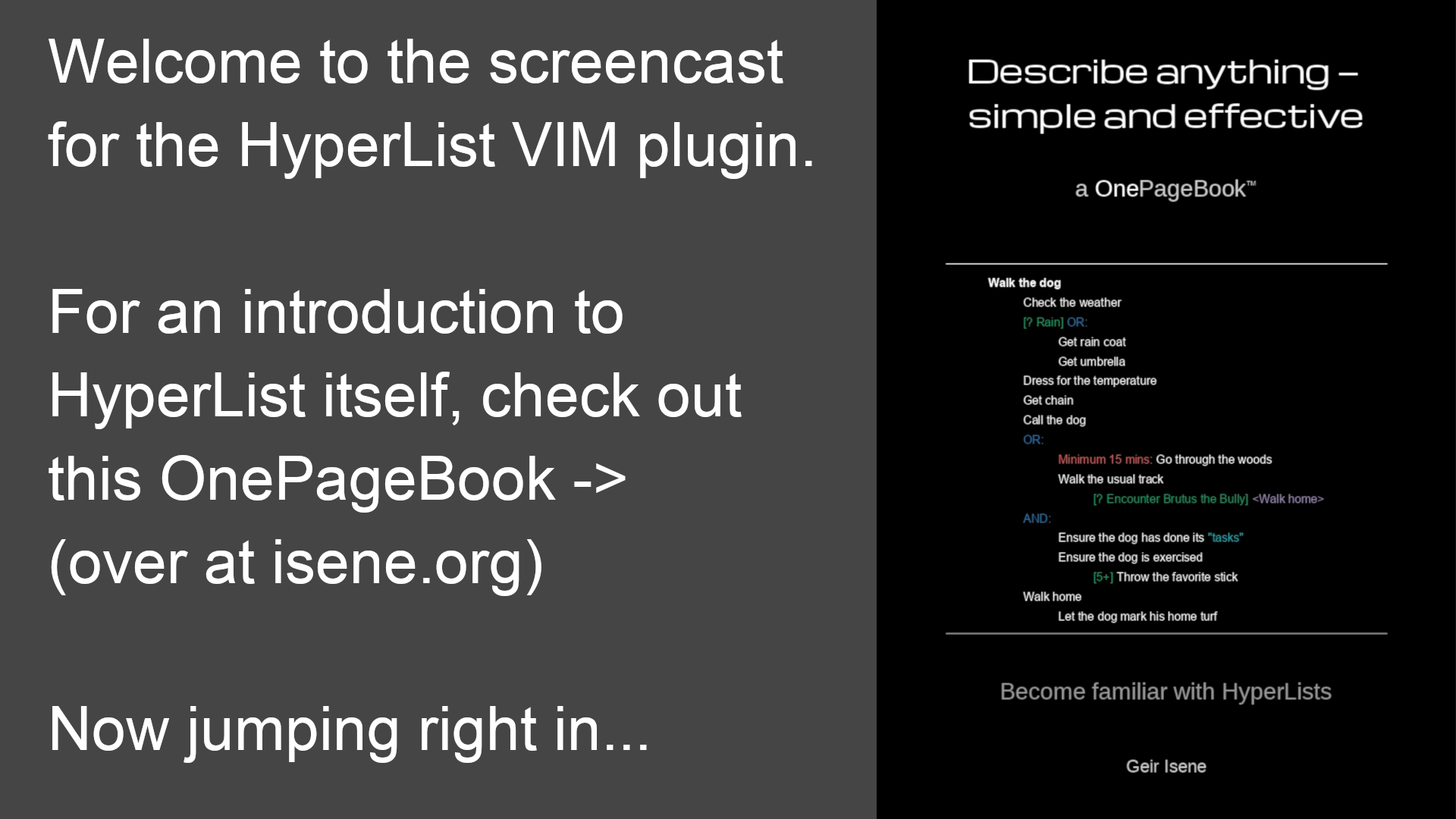 HyperList screencast