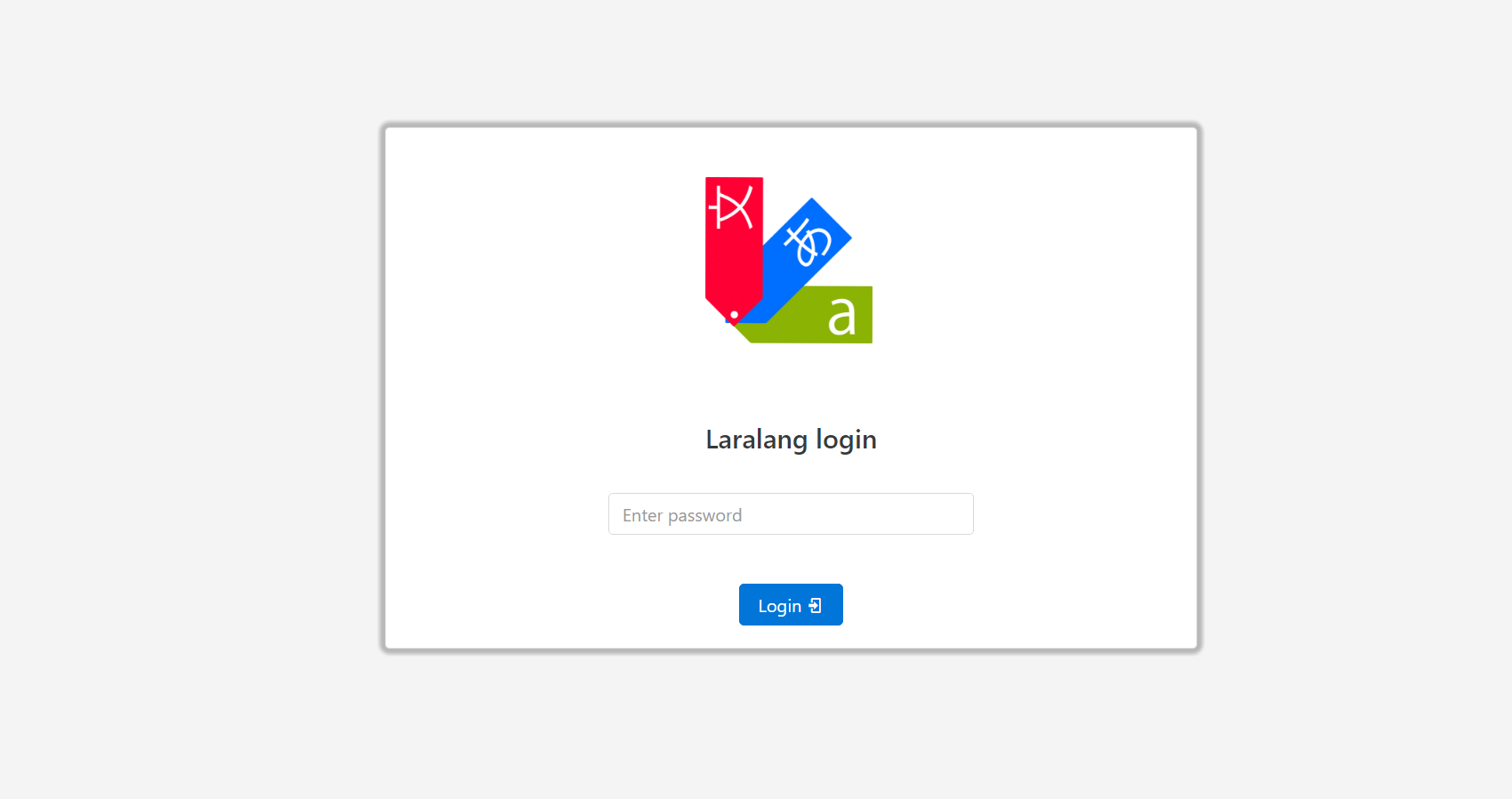 Laralang login page