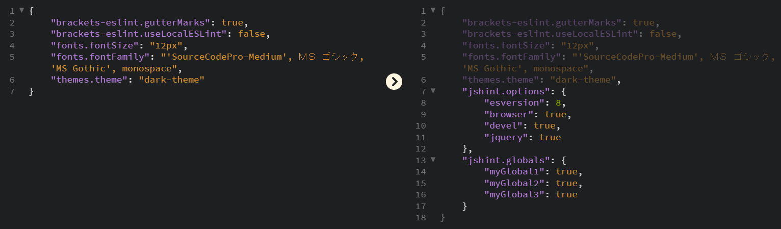 Example brackets.json change