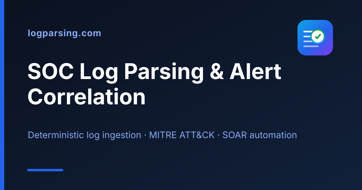 LogParsing.com — SOC log parsing and alert correlation automation