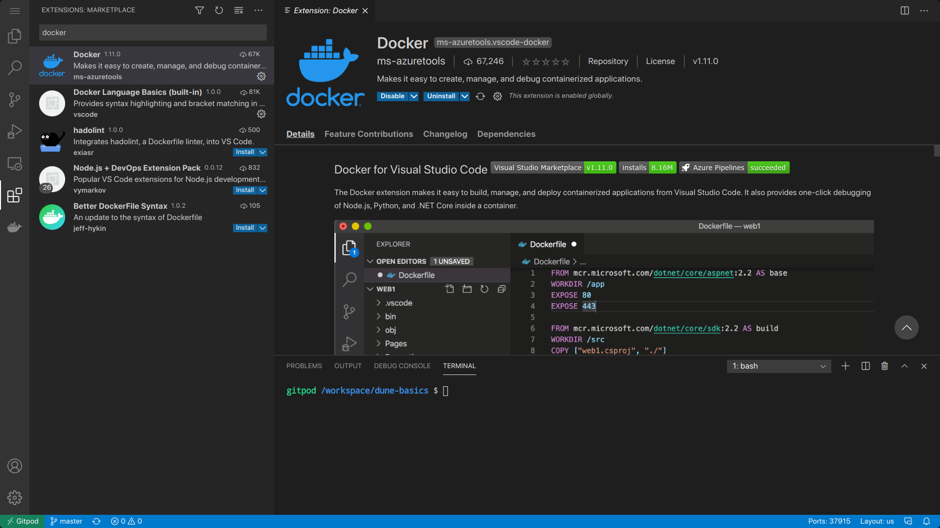 Docker extension