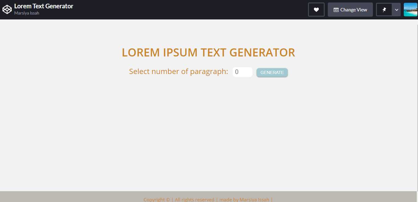 Lorem Text Generator