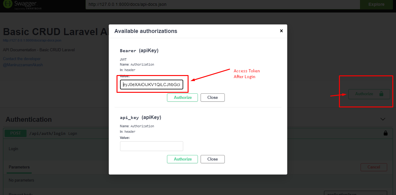 4-API-Swaagger-Set-Bearer-Token