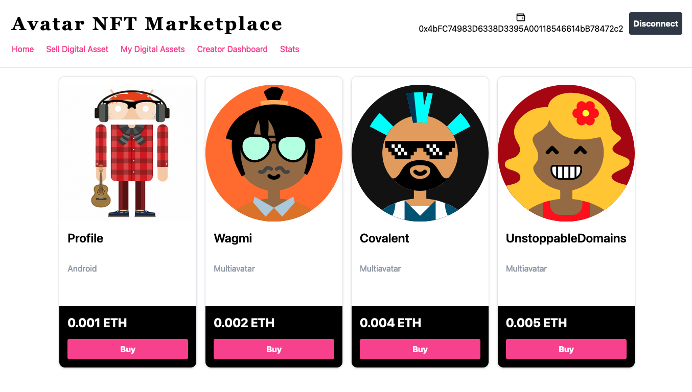 Avatar NFT Marketplace