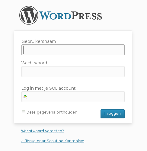 wp-login.php with scouting-login