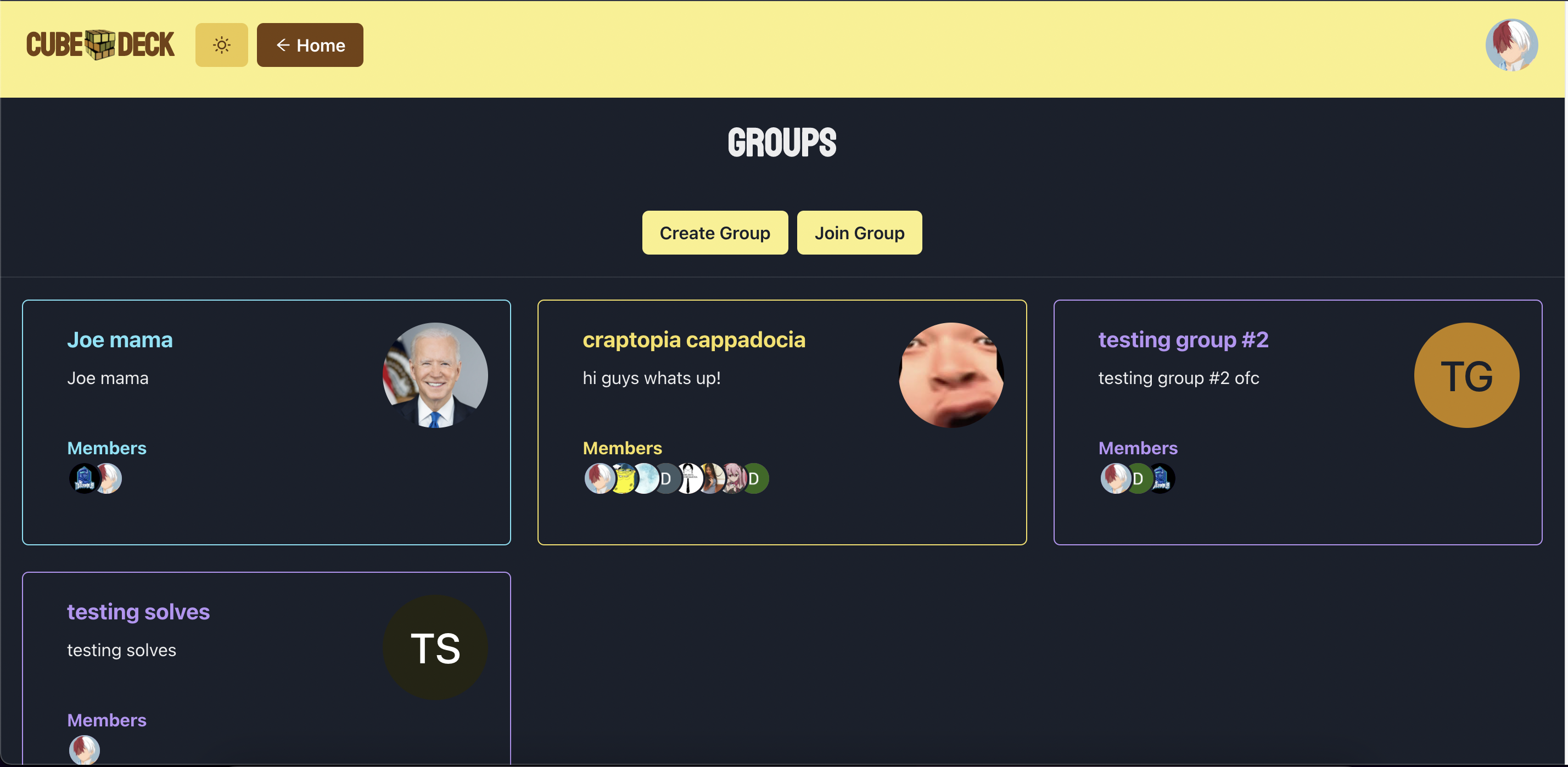 groups screenshot