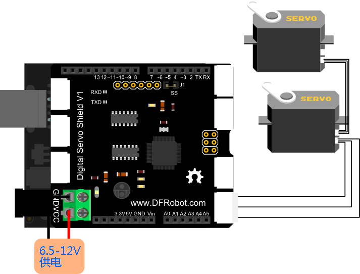 Digital Servo Shield for Ardhuino_Diagram