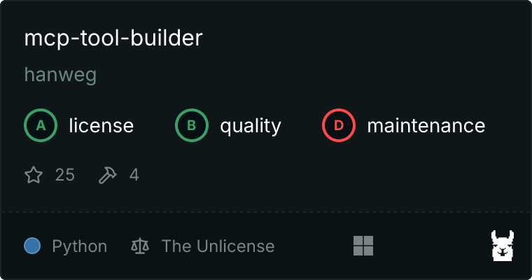 mcp-tool-builder MCP server