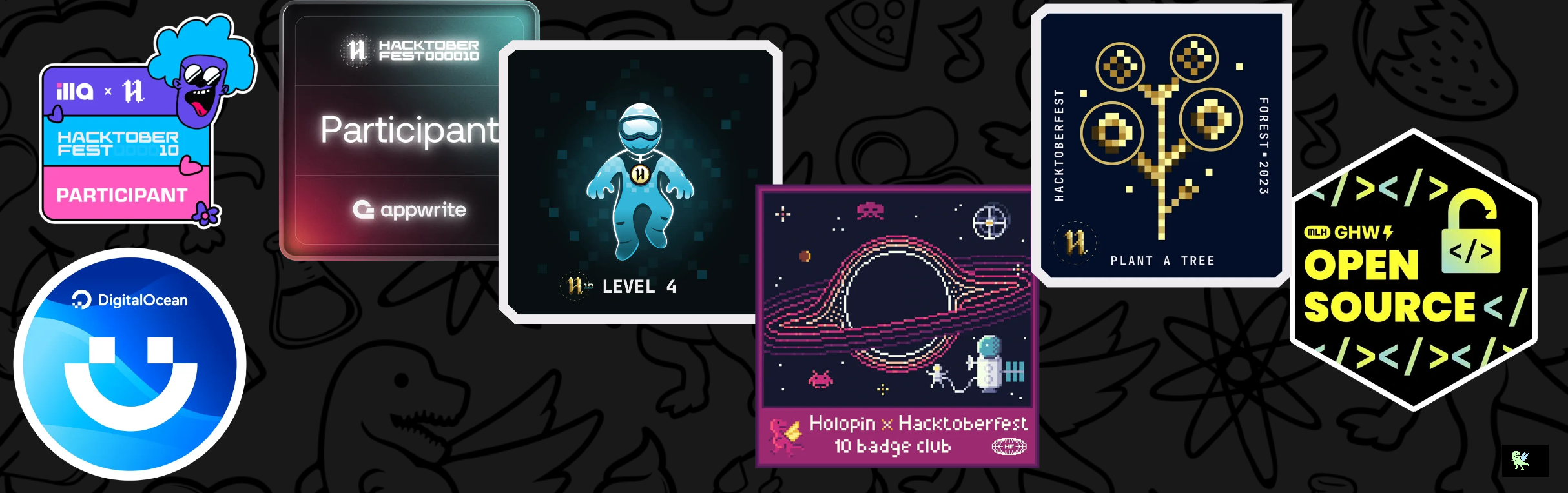 An image of mine Holopin badges