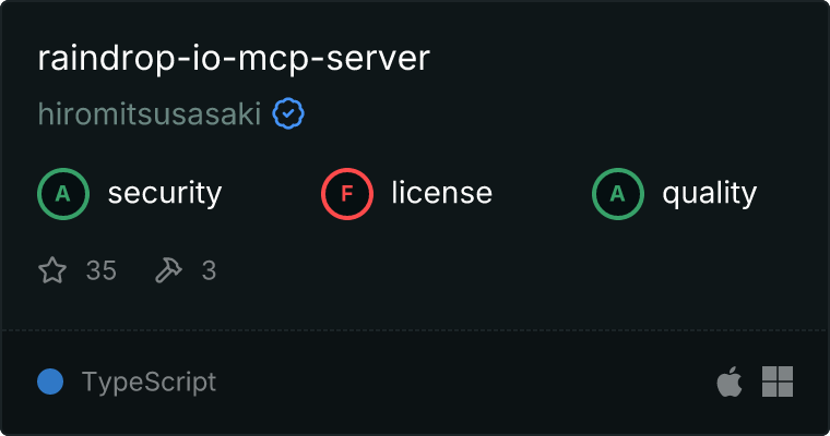 Raindrop.io Server MCP server