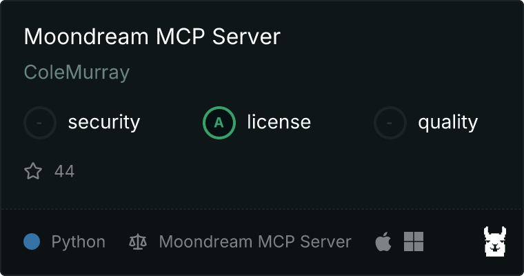 Moondream Server MCP server