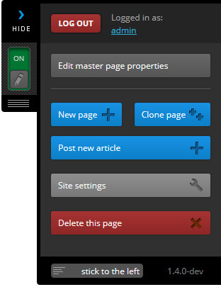 Master page sidebar