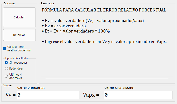 Error relativo porcentual