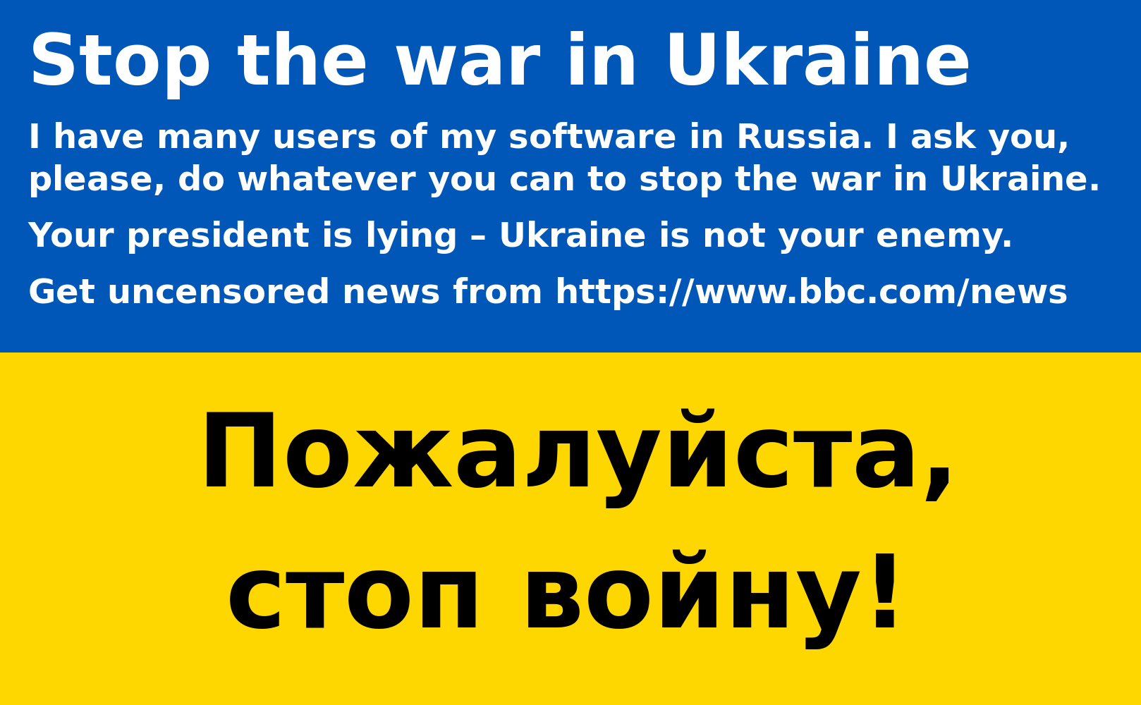 Stop the war in Ukraine