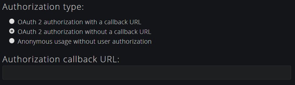 Authorization type