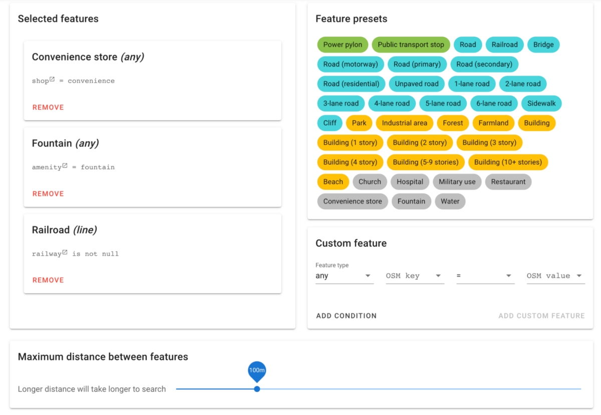 A screenshot of the tool in use