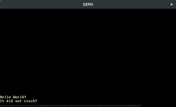 QEMU printing numbers to the screen