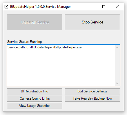 BiUpdateHelper Service Manager